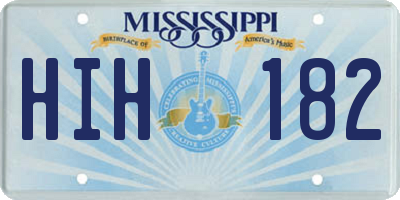 MS license plate HIH182