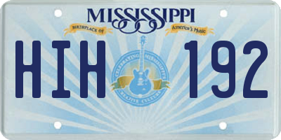 MS license plate HIH192