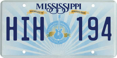 MS license plate HIH194