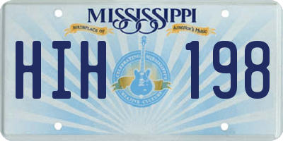 MS license plate HIH198