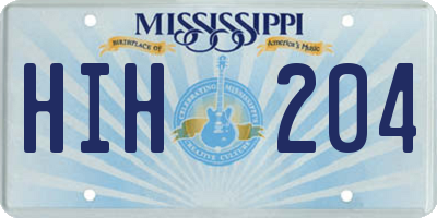 MS license plate HIH204