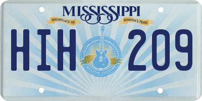 MS license plate HIH209