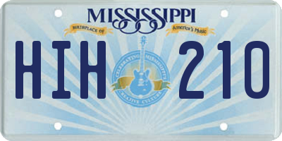 MS license plate HIH210