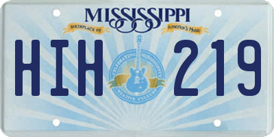 MS license plate HIH219