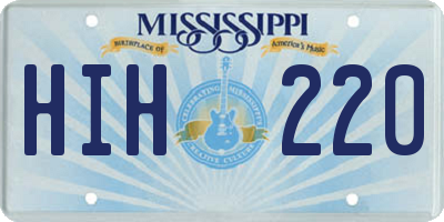 MS license plate HIH220