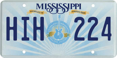 MS license plate HIH224