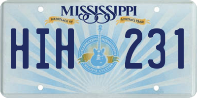 MS license plate HIH231