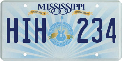 MS license plate HIH234