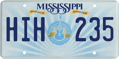 MS license plate HIH235