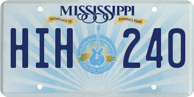 MS license plate HIH240