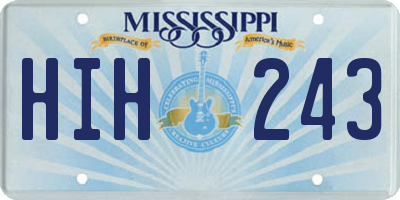 MS license plate HIH243