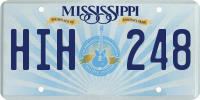 MS license plate HIH248