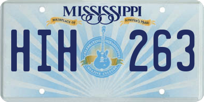MS license plate HIH263