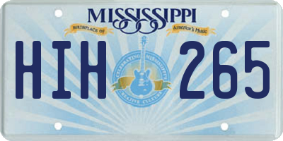 MS license plate HIH265