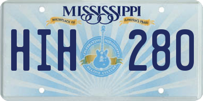 MS license plate HIH280