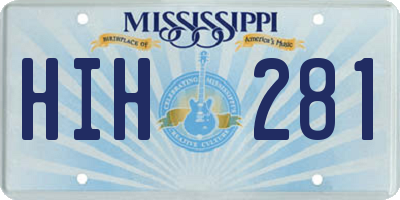 MS license plate HIH281
