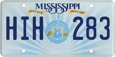 MS license plate HIH283