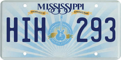 MS license plate HIH293