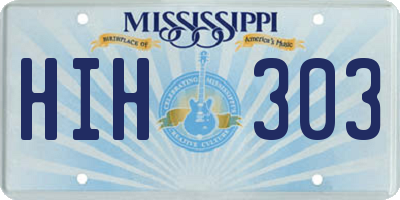 MS license plate HIH303