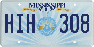 MS license plate HIH308