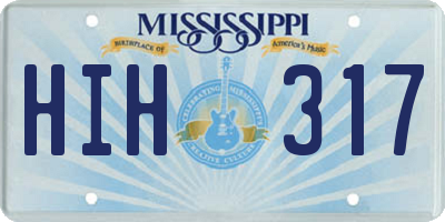MS license plate HIH317