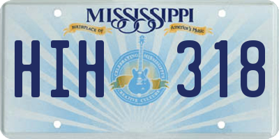 MS license plate HIH318