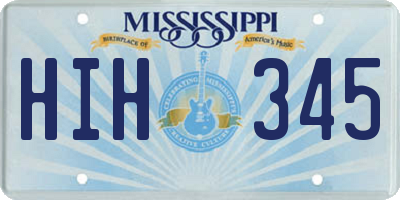 MS license plate HIH345