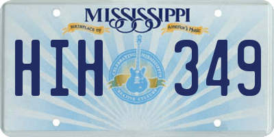 MS license plate HIH349