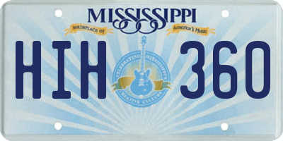 MS license plate HIH360