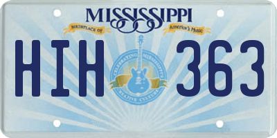 MS license plate HIH363