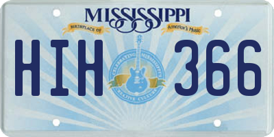 MS license plate HIH366