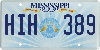 MS license plate HIH389