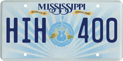 MS license plate HIH400