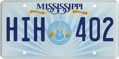 MS license plate HIH402