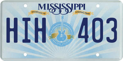 MS license plate HIH403