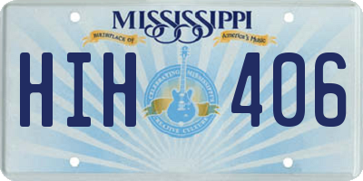 MS license plate HIH406