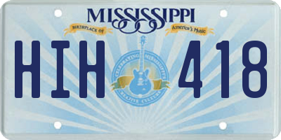 MS license plate HIH418