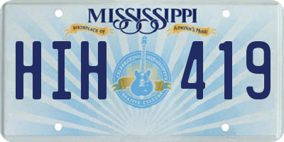 MS license plate HIH419