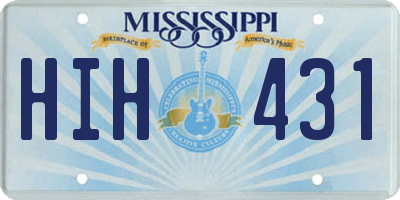 MS license plate HIH431