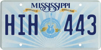 MS license plate HIH443
