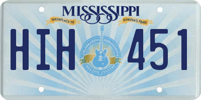 MS license plate HIH451