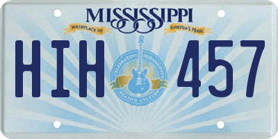 MS license plate HIH457