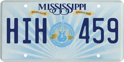 MS license plate HIH459