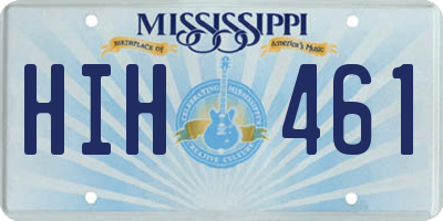 MS license plate HIH461