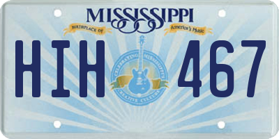 MS license plate HIH467