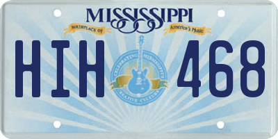 MS license plate HIH468