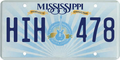 MS license plate HIH478