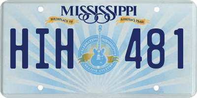 MS license plate HIH481