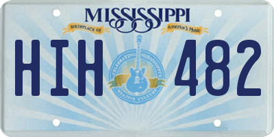 MS license plate HIH482