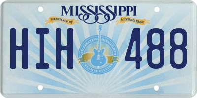 MS license plate HIH488